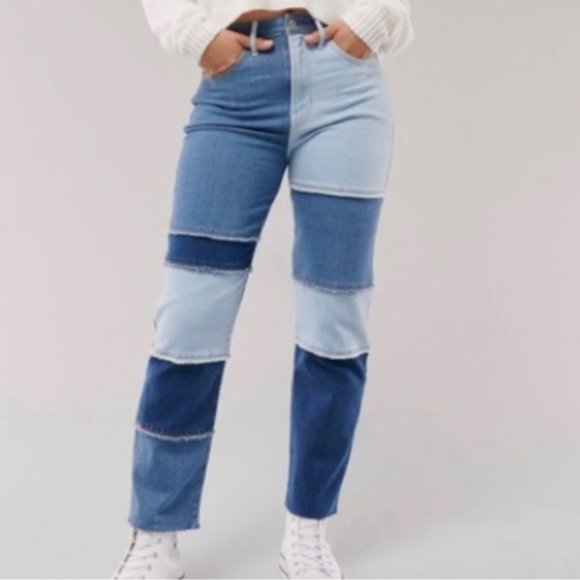 Hollister Denim - Hollister Ultra High-Rise Vintage Straight Patchwork Jeans Size 9R NWT
